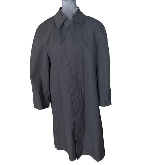 London Fog Vintage Black Mens Trench Coat with Removable Lining  Size 38 Short - Picture 2 of 15